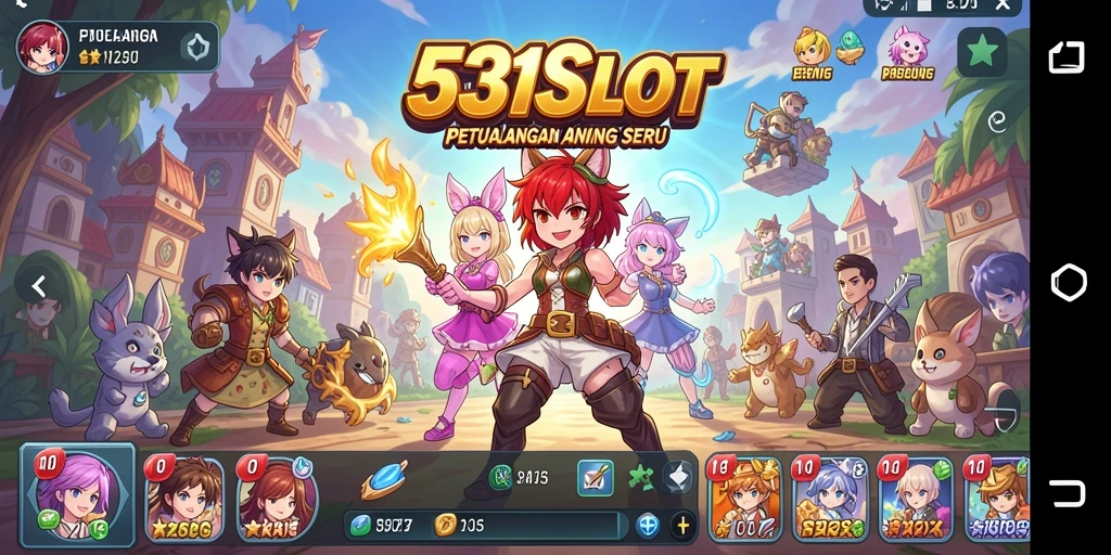 Tampilan gameplay menarik dengan elemen anime yang menawan.