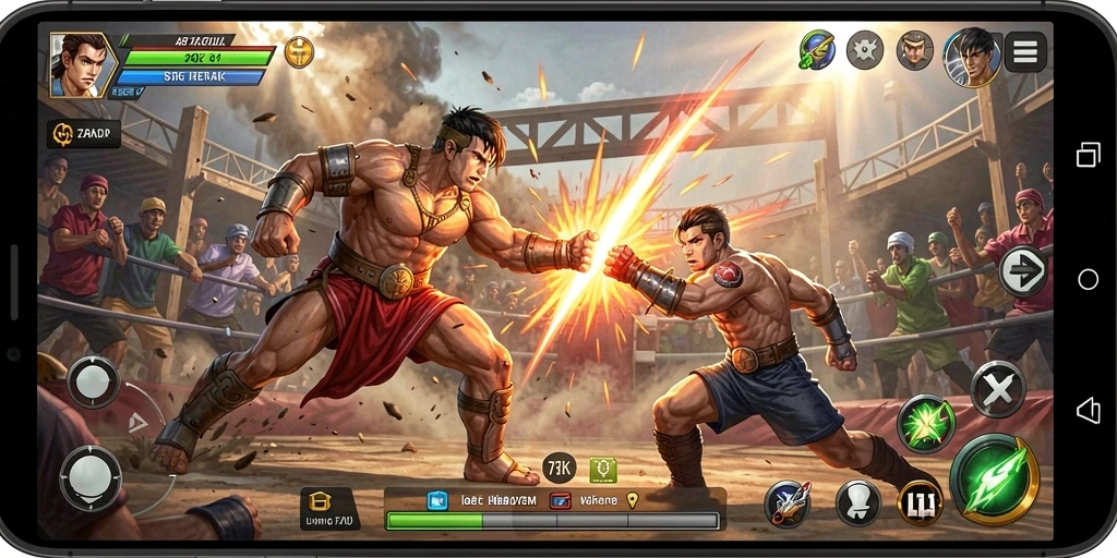 Gameplay seru dan menegangkan dalam pertarungan 73K.
