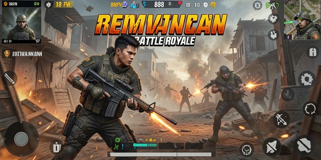 Gameplay intens dalam pertempuran Battle Royale 888FW.