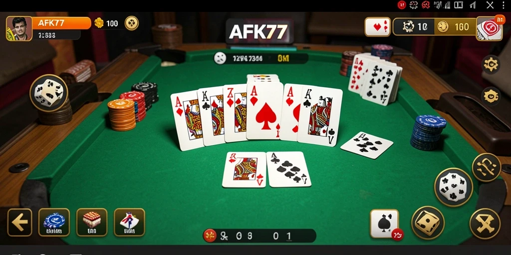 Tampilan gameplay seru dalam game Domino AFK77.