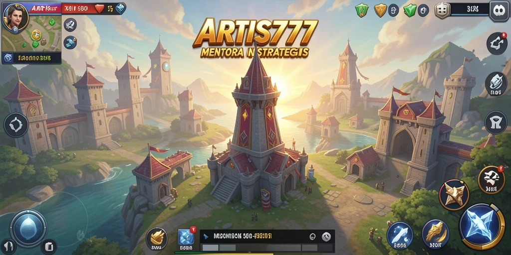 Tangkapan layar ARTIS777 menampilkan aksi menara pertahanan yang seru.