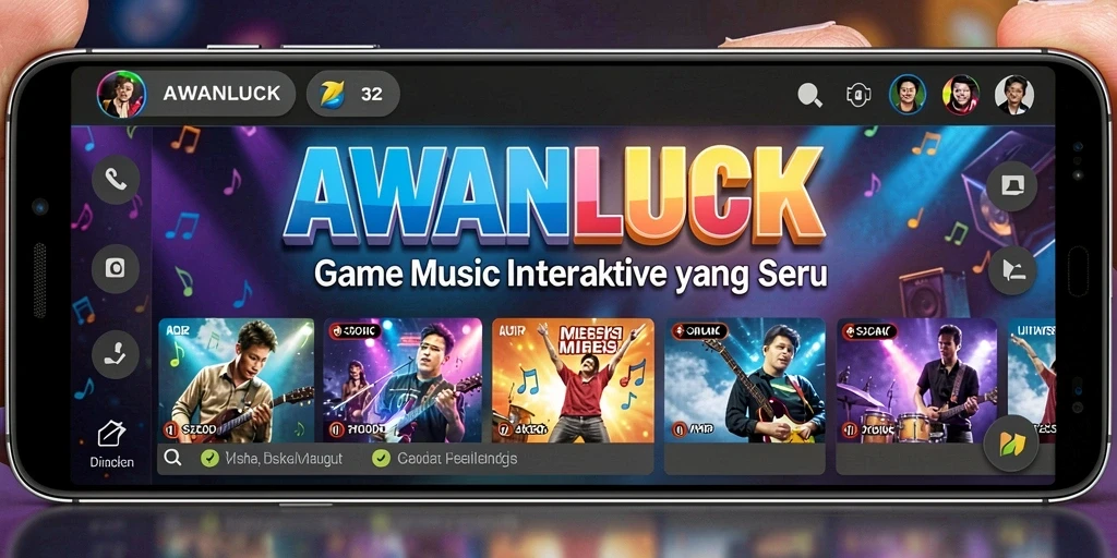 Tampilan gameplay seru dari AWANLUCK saat memilih lagu.