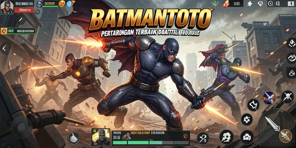 Tampilan aksi mendebarkan di gameplay BATMANTOTO.