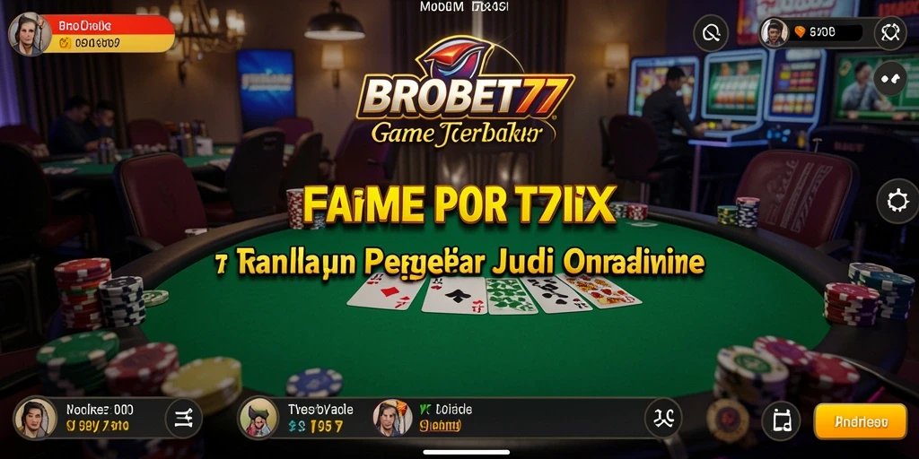 Tampilan gameplay Poker yang menarik dan interaktif di BROBET77.