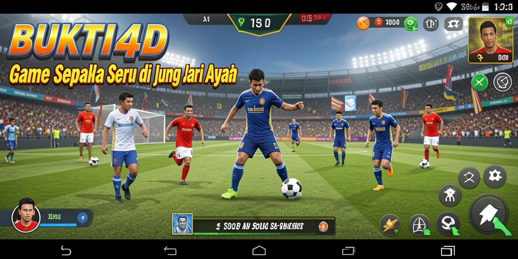 Screenshot BUKTI4D menampilkan momen seru saat mencetak gol.