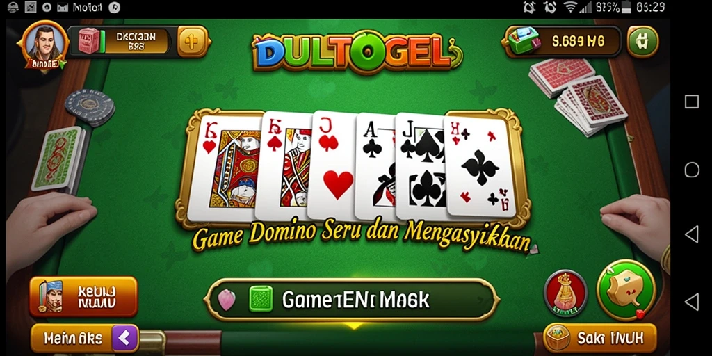 Tampilan gameplay DULTOGEL dengan keseruan permainan Domino.