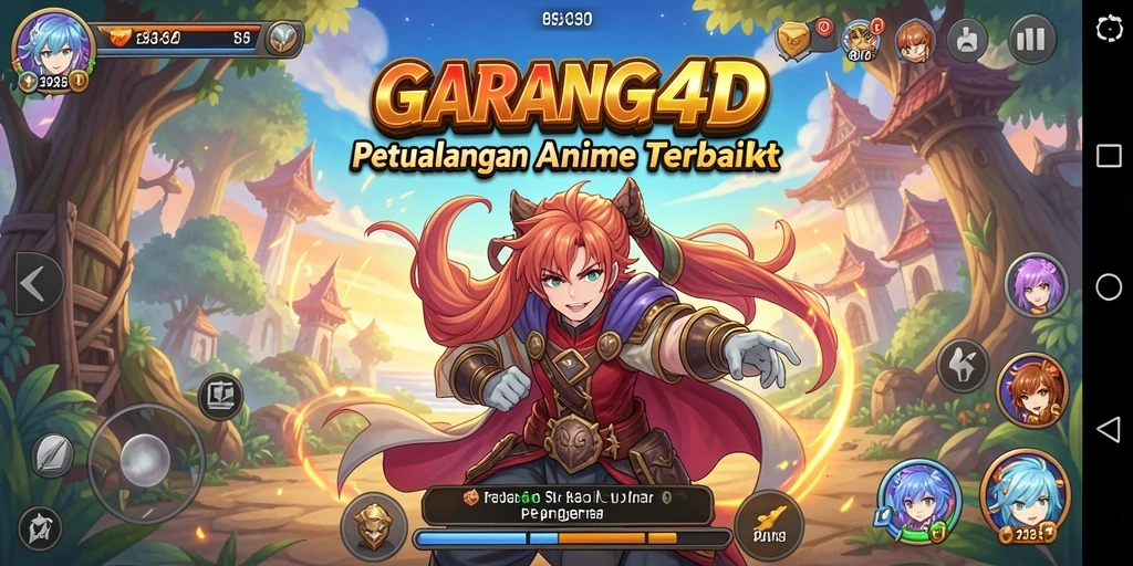 Tangkapan layar utama GARANG4D menampilkan aksi seru dengan karakter Anime.