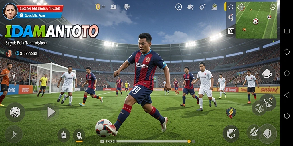 Tampilan gameplay seru dalam IDAMANTOTO saat bertanding di lapangan.