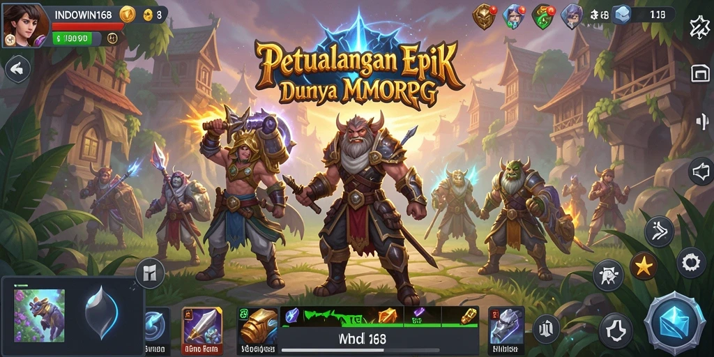 Screenshot menunjukkan aksi seru dalam dunia MMORPG di INDOWIN168.