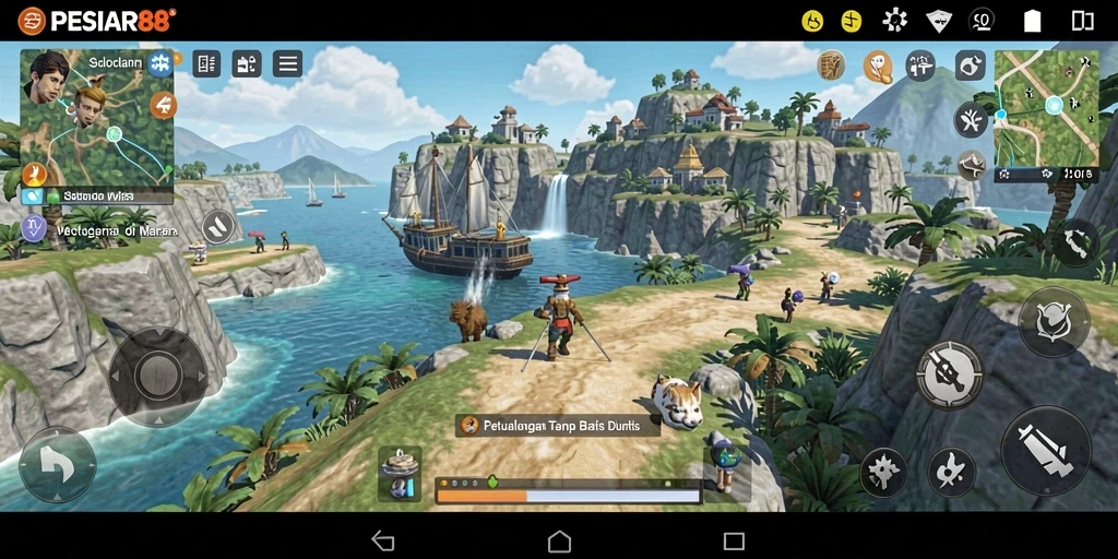 Gameplay seru dalam dunia terbuka PESIAR88 yang penuh petualangan.