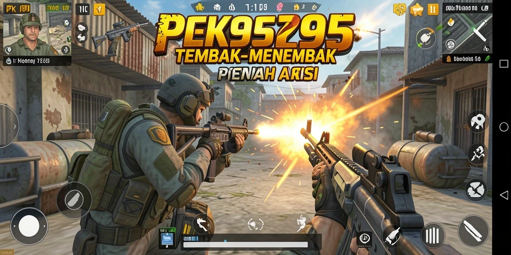 Gameplay seru PK95 dengan aksi tembak-menembak yang mendebarkan.