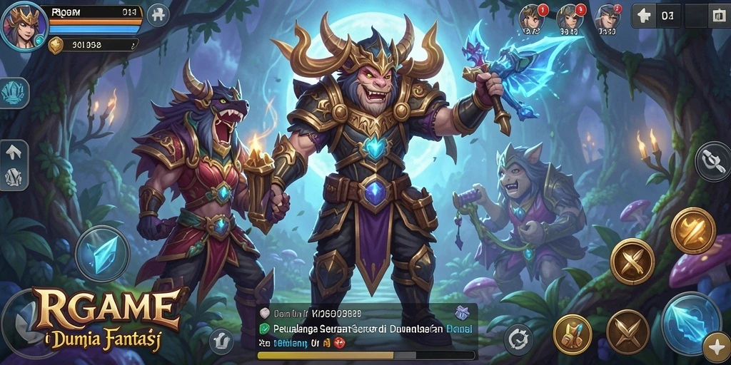 Tangkapan layar utama RPGAME menampilkan aksi seru dalam petualangan fantastis.