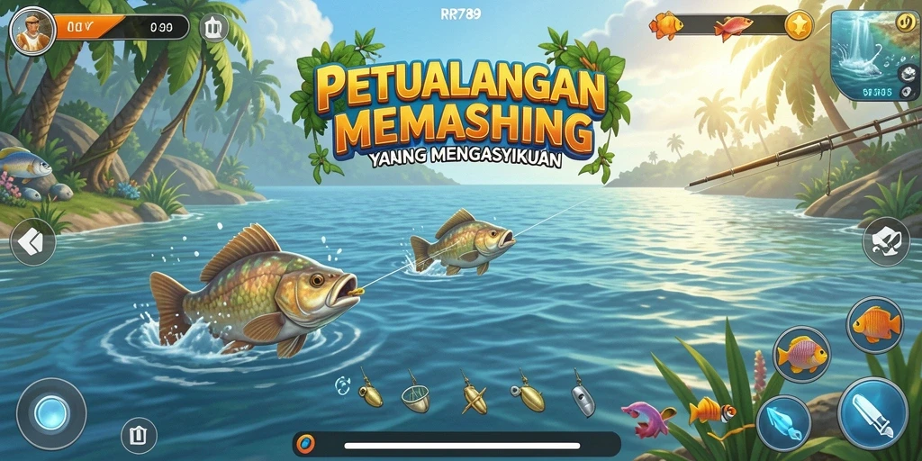 Tampilan gameplay RR789 dengan aksi memancing yang mendebarkan.