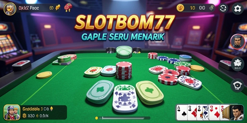 Tampilan gameplay seru dalam permainan Gaple di SLOTBOM77.