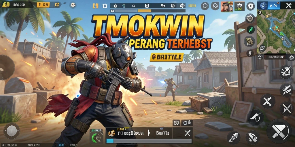 Tampilan gameplay <strong>TMOKWIN</strong> yang menegangkan dalam Battle Royale.