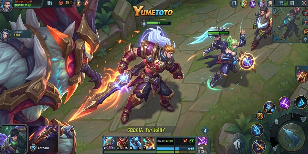 Tangkapan layar gameplay seru YUMETOTO dengan aksi karakter yang dinamis.